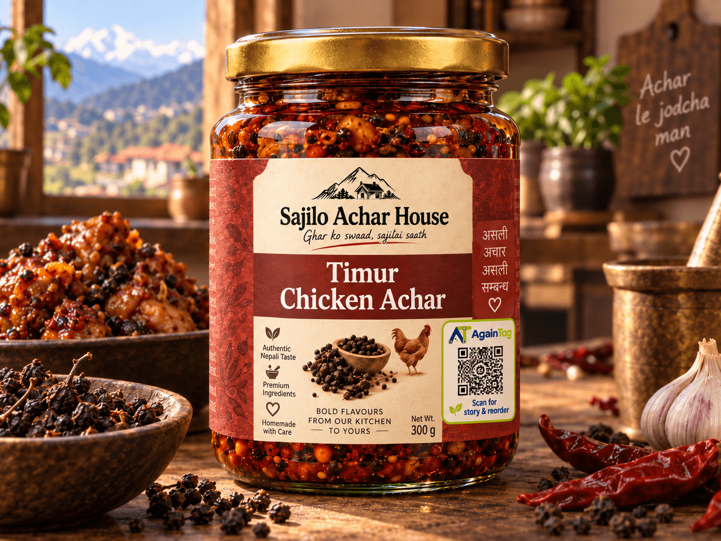 Timur Kukhura ko Achar (Chicken Pickle)